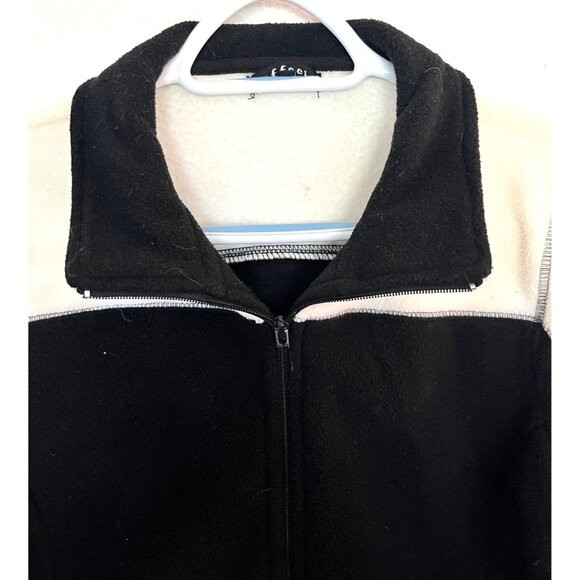 Vintage Eddie Bauer Womens Fleece Jacket Black White Full Zip Size L - Picture 4 of 7
